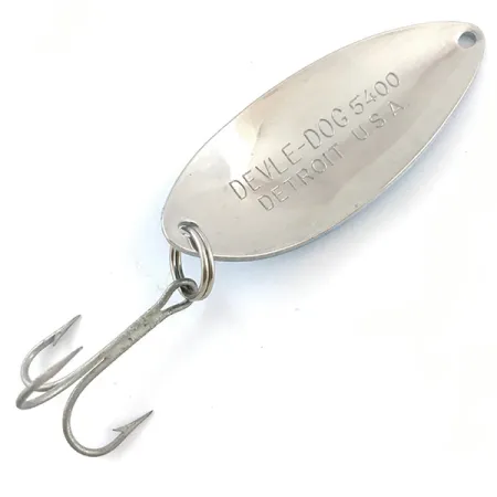 Dardevle Devle Dog 5400 Blinker, White/Blue/Nickel, 14g, Vintage, #5224