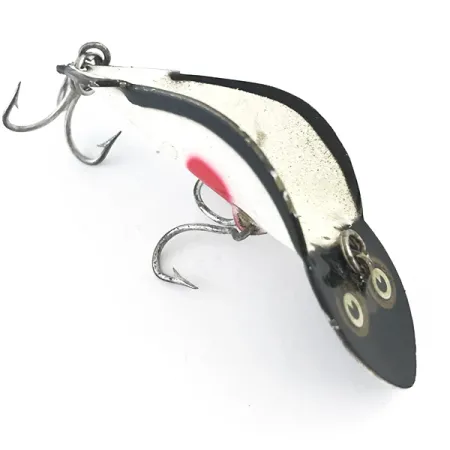 Buck Perry Spoonplug Löffelköder, Schwarz/Weiß/Rot, 7g, Vintage, #5298