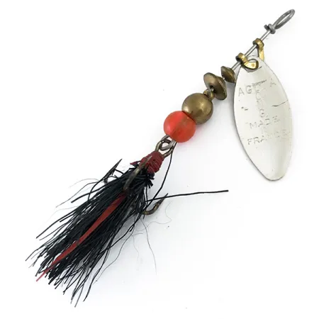 Mepps Aglia Long 0 Dressed Spinner, Silber, 3g, Feder-Drilling, #5374