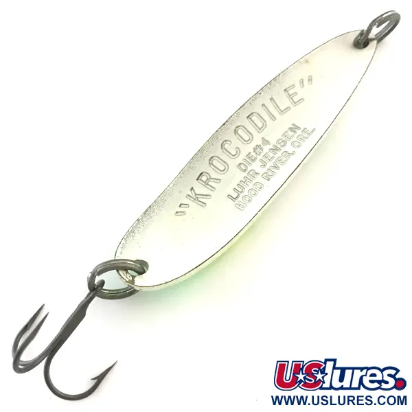 Luhr Jensen Krocodile Die #4 Blinker, White Pearl/Green, 19g, #5417
