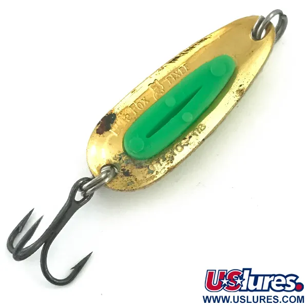 Blue Fox Pixee Blinker, Hammerschlag-Gold/Grün, 4.5g, UV Glow, #5577