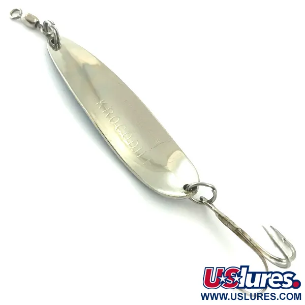 Luhr Jensen Krocodile Die #4 Blinker, Nickel/Blau, 14g, Hammerschlag, #5579