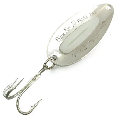 Blue Fox Pixee Blinker, Gehämmerter Nickel, 24g, Glow-Einlage, #5615