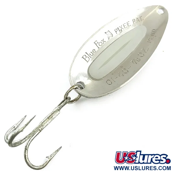 Blue Fox Pixee Blinker, Gehämmerter Nickel, 24g, Glow-Einlage, #5615