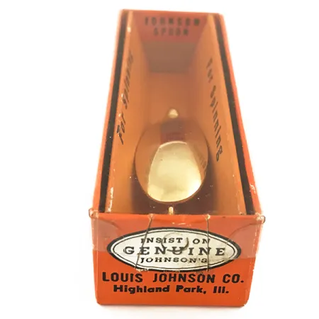 Vintage Johnson Silver Minnow Blinker, Gold, 9g, Krautschutz, #5632