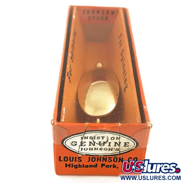 Vintage Johnson Silver Minnow Blinker, Gold, 9g, Krautschutz, #5632