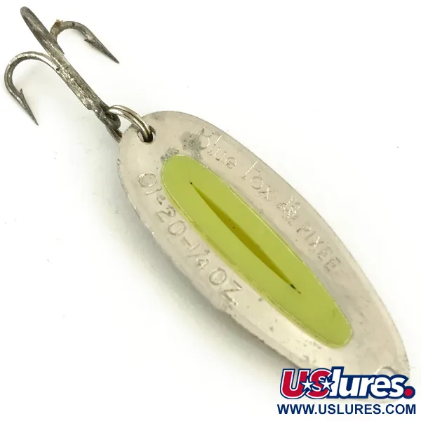 Blue Fox Pixee UV Blinker, Gehämmertes Nickel, 7g, Gelbes Ei, #5651