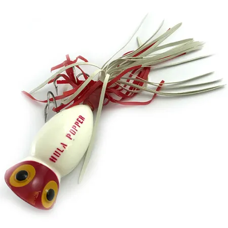 Fred Arbogast Hula Popper Popper, Rot / Weiß, 14g, Gummiskirt, #5859