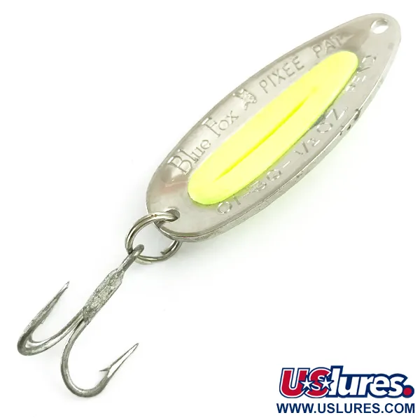 Blue Fox Pixee UV Blinker, Hammerschlag-Nickel/Gelb, 14g, UV, #5877