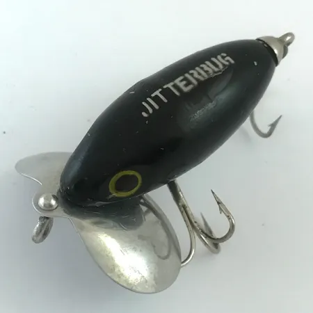 Fred Arbogast Jitterbug Oberflächenköder, Schwarz, 7g, Vintage, #5880