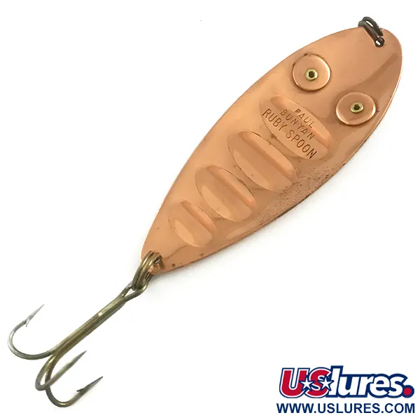 Paul Bunyan Ruby Spoon Blinker, Kupfer/Rote Augen, 25g, Vintage, #5883