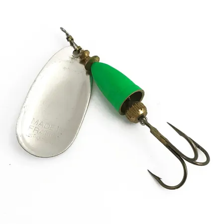 Blue Fox Super Vibrax 5 UV Spinner, Silber / Grün, 13g, UV-aktiv, #6104