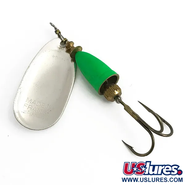 Blue Fox Super Vibrax 5 UV Spinner, Silber / Grün, 13g, UV-aktiv, #6104