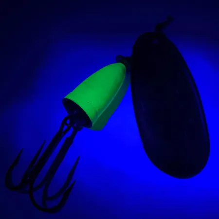 Blue Fox Super Vibrax 5 UV Spinner, Silber / Grün, 13g, UV-aktiv, #6104