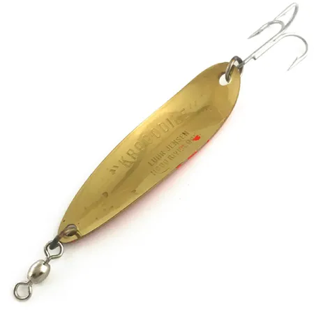 Luhr Jensen Krocodile Blinker, Gold Hammerschlag/Rot, 23g, UV, #5954