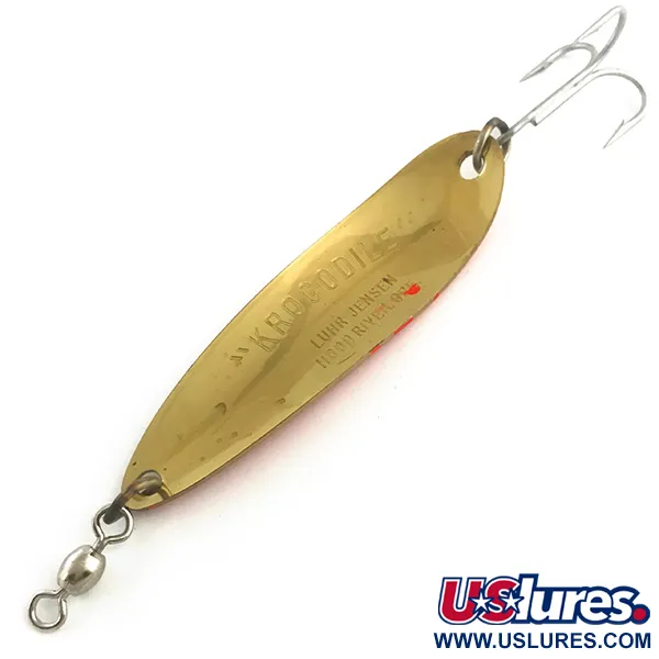 Luhr Jensen Krocodile Blinker, Gold Hammerschlag/Rot, 23g, UV, #5954