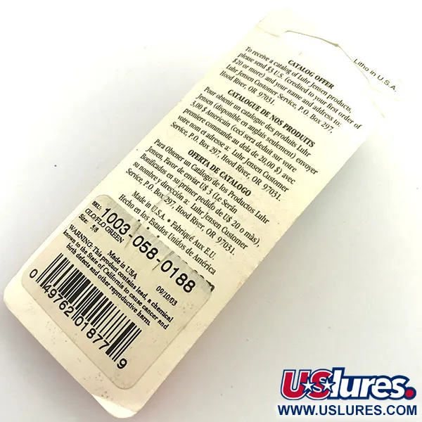 Luhr Jensen Krocodile Die #4 Glow Blinker, Weiß / Grün, 19g, #5971