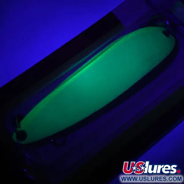 Luhr Jensen Krocodile Die #4 Glow Blinker, Weiß / Grün, 19g, #5971