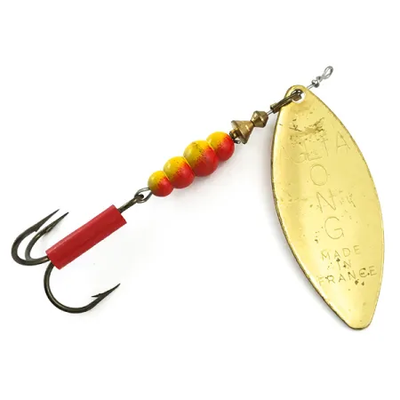 Mepps Aglia Long 2 Spinner, Gold / Orange, 7.4g, Weidenblatt, #6025