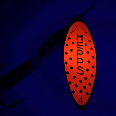 Mepps Aglia Long 2 Spinner, Gold / Orange, 7.4g, Weidenblatt, #6025