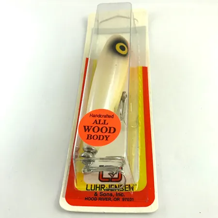 Luhr Jensen P.J.POP Holz-Popper, White Pearl/Orange, 17g, Unikat, #6046