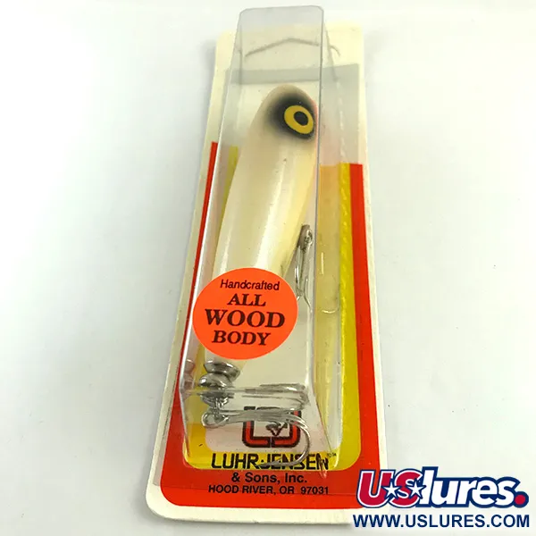 Luhr Jensen P.J.POP Holz-Popper, White Pearl/Orange, 17g, Unikat, #6046