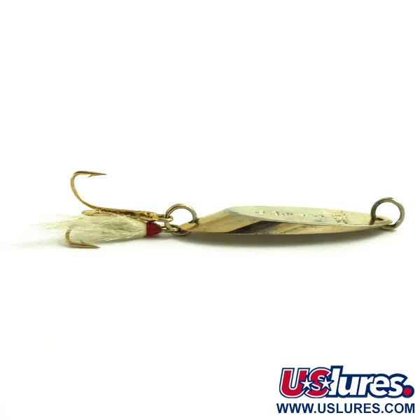 Weber MrChamp Blinker, Gold, 14g, Gefiederter Drilling, #6068