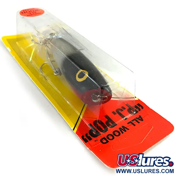 Luhr Jensen P.J.POP Holz-Popper, Silber / Schwarz, 17g, Holz, #6151