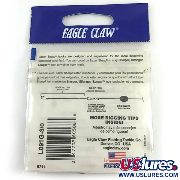 Eagle Claw #3/0 Jig Hooks, Schwarz, Gr. 3/0, Offset-Schenkel, #6160