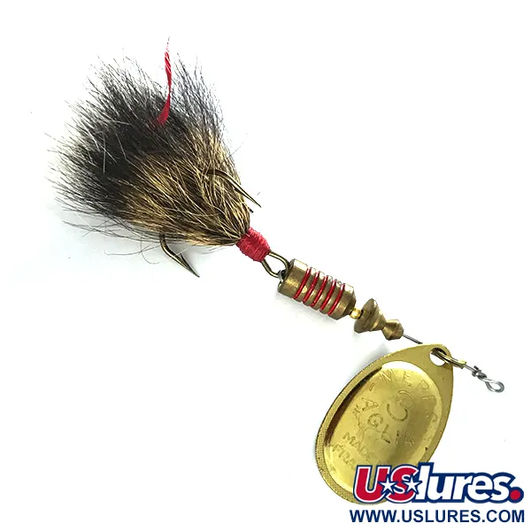 Mepps Aglia 3 Dressed - squirrel tail Spinner, Gold, 7.3g, #6227