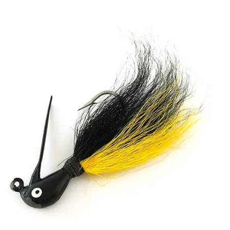 Northland Sting'r Bucktail Jig, Schwarz/Gelb, 12g, Stinger-Öse, #6290