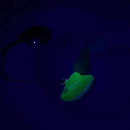 Johnson Beetle Spin Spinnerbait, Nickel/Gelb/Weiß, 11g, UV-Glow, #6292