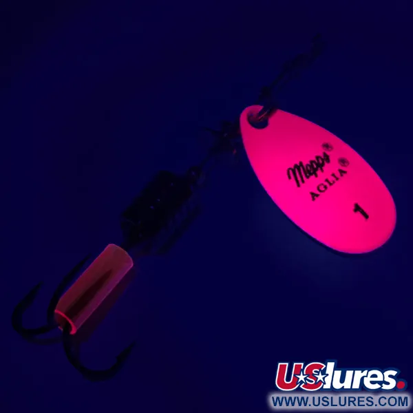 Mepps Aglia 1 Hot Pink Spinner, Fluorescent Pink, 3,5g, UV, #6331