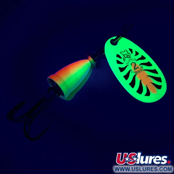 Blue Fox Super Vibrax 2 UV Spinner, Fluo Gelb, 6g, UV-aktiv, #6339