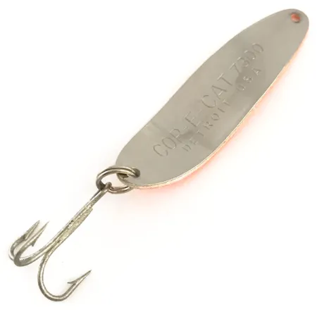 Dardevle Cop-E-Cat 7300 Glow Blinker, Orange/Creme, 10g, Glow, #6376