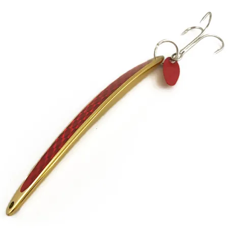 Bay de Noc Swedish Pimple Spoon, Gold/Rot, 40g, Waben-Optik, #6402