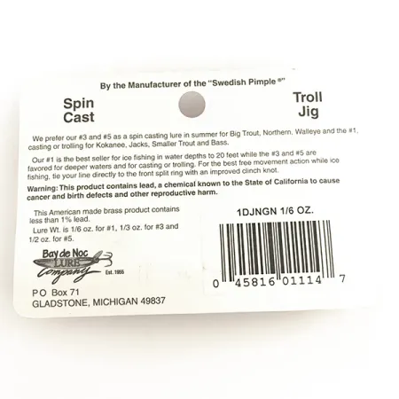 Bay de Noc Do-Jigger Blinker, Nickel / Grün, 5g, Sprengring, #6422