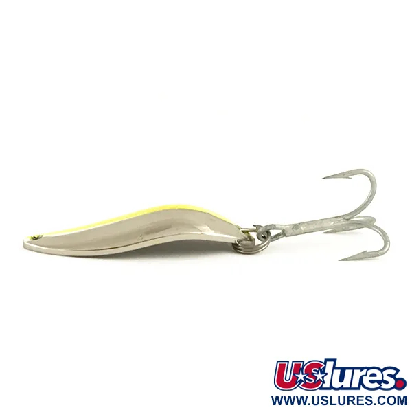 Luhr Jensen Krocodile Stubby UV Blinker, Nickel/Gelb UV, 14g, #6437
