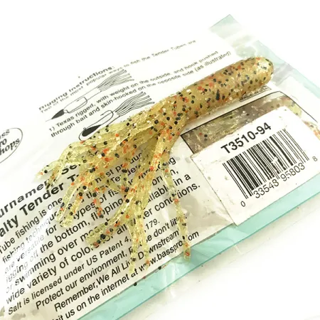 Bass Pro Shops Salty Tender Tubes Gummiköder, Braun, 9cm, Salz, #6486