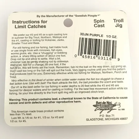 Bay de Noc Do-Jigger Blinker, Nickel / Violett, 9g, Lockplättchen, #6573