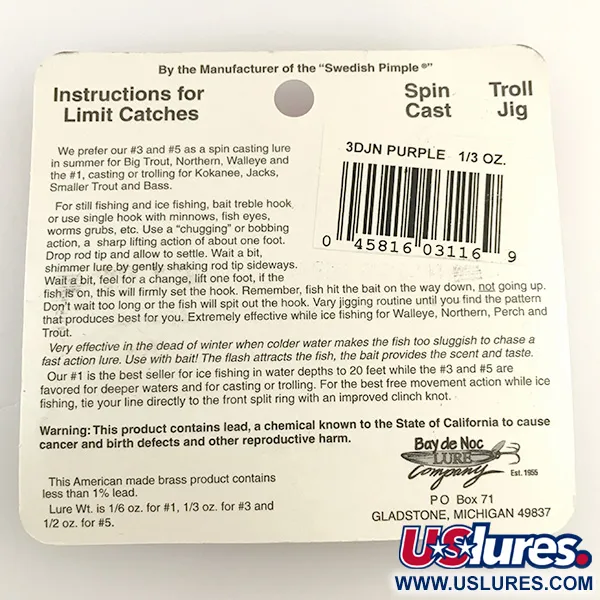 Bay de Noc Do-Jigger Blinker, Nickel / Violett, 9g, Lockplättchen, #6573