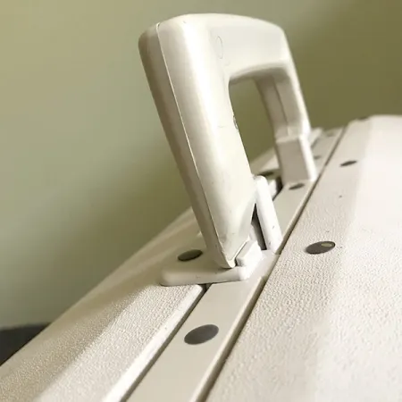 Plano 8600 Vintage Angelkoffer, Weiß/Grau, 6 Etagen, #6574