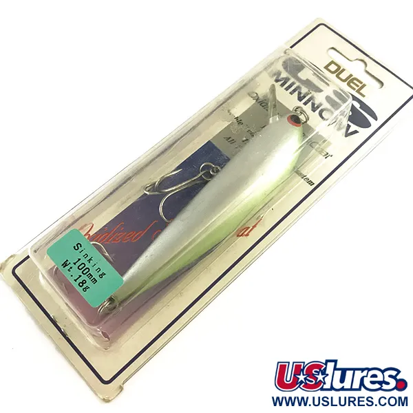 Yo-Zuri Duel CS Minnow Sinkend, Silber / Grün, 18g, Rassel, #6589