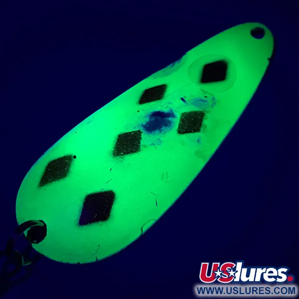 Blue Fox Aqua Spoon Blinker, Five of Diamond, 14g, UV-Glow, #6612