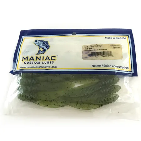 Maniac Custom Lures Maniac Cut'r Bug Gummiköder, Green Pumpkin, 6cm, #6668