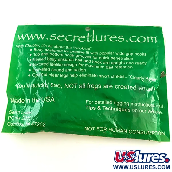 Secret Lures Chubby Frog Froschköder, Mean Green, Geräuscheffekt, #6670