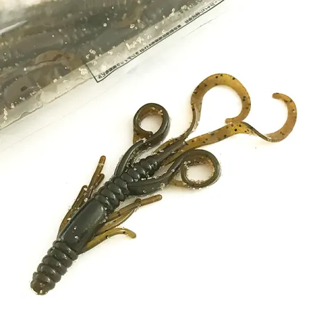 Berkley PowerBait Bungee Hawg Gummiköder, Green Pumpkin, 7cm, #6671