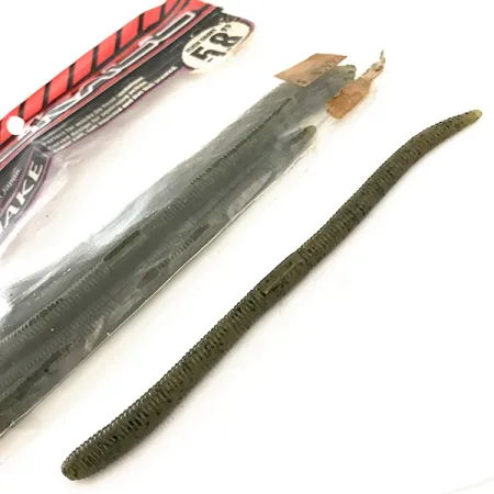 Jackall Flick Shake Worm Gummiköder, Green Pumpkin Pepper, 14cm, #6679