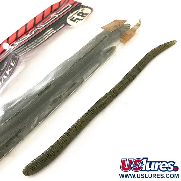 Jackall Flick Shake Worm Gummiköder, Green Pumpkin Pepper, 14cm, #6679