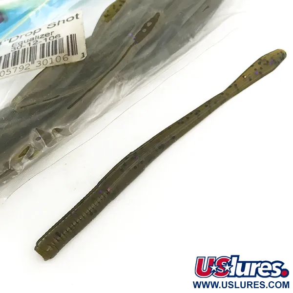 Open Water Drop Shot Gummiköder, Olivgrün, 10,2cm, Finesse, #6680